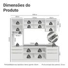 Armário De Cozinha Completa 240cm Branco Veludo Lux Madesa 08