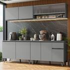 Armário De Cozinha Completa 240cm Cinza Nice Madesa 02