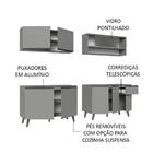 Armário De Cozinha Completa 240cm Cinza Nice Madesa 02