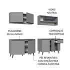Armário De Cozinha Completa 240cm Cinza Nice Madesa 03