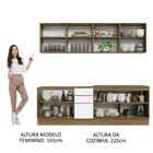 Armário De Cozinha Completa 240cm Rustic/branco Veludo Lux Ma
