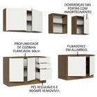 Armário De Cozinha Completa 240cm Rustic/branco Veludo Lux Ma