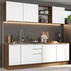 Armário De Cozinha Completa 240cm Rustic/branco Veludo Lux Ma