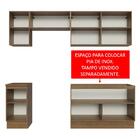 Armário De Cozinha Completa 240cm Rustic/preto Glamy Madesa 10