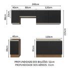 Armário De Cozinha Completa 240cm Rustic/preto Glamy Madesa 10