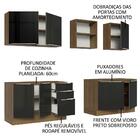 Armário De Cozinha Completa 240cm Rustic/preto Lux Madesa 05