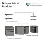 Armário De Cozinha Completa 240cm Suspensa Cinza Nice Madesa