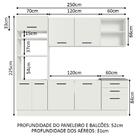 Armário De Cozinha Completa 250cm Branco Agata Madesa 01