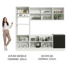 Armário De Cozinha Completa 250cm Branco/preto Agata Madesa 01