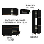 Armário De Cozinha Completa 250cm Preto Reims Madesa 06