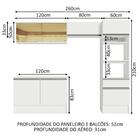 Armário De Cozinha Completa 260cm Branco Diamante Madesa 02