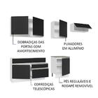 Armário De Cozinha Completa 260cm Branco/preto Glamy Madesa 03