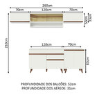 Armário De Cozinha Completa 260cm Branco Reims Madesa 11