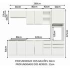 Armário De Cozinha Completa 260cm Branco Veludo Lux Madesa 08