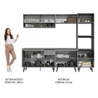 Armário De Cozinha Completa 260cm Cinza Nice Madesa 06