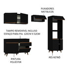 Armário De Cozinha Completa 260cm Preto Reims Madesa 09