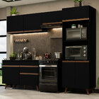 Armário De Cozinha Completa 260cm Preto Reims Madesa 09