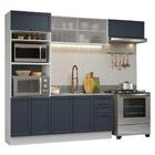 Armário De Cozinha Completa 270 Cm Branco/azul Vik Madesa 03