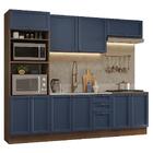 Armário De Cozinha Completa 270 Cm Rustic/azul Vik Madesa 01