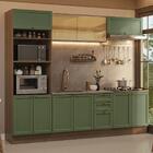Armário De Cozinha Completa 270 Cm Rustic/verde Vik Madesa 02