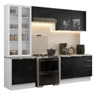 Armário De Cozinha Completa 270cm Branco/preto Lux Madesa 04