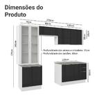 Armário De Cozinha Completa 270cm Branco/preto Lux Madesa 04