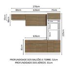 Armário De Cozinha Completa 270cm Branco/rustic Stella Madesa