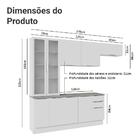 Armário De Cozinha Completa 270cm Branco Stella Madesa 11