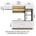 Armário De Cozinha Completa 270cm Rustic/branco Stella Madesa