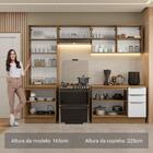 Armário De Cozinha Completa 270cm Rustic/branco Veludo Lux Ma