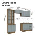 Armário De Cozinha Completa 270cm Rustic/cinza Lux Madesa 04