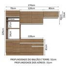 Armário De Cozinha Completa 270cm Rustic Glamy Madesa 15