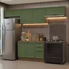 Armário De Cozinha Completa 280 Cm Rustic/verde Vik Madesa 01