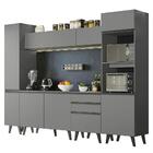 Armário De Cozinha Completa 280cm Cinza Nice Madesa 01