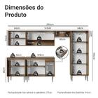 Armário De Cozinha Completa 293cm Rustic/cinza Emilly Madesa