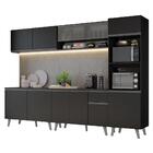 Armário De Cozinha Completa 300 Cm Preto Nice Madesa 02