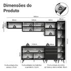 Armário De Cozinha Completa 300 Cm Preto Nice Madesa 05