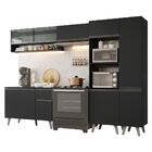 Armário De Cozinha Completa 300 Cm Preto Nice Madesa 09