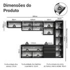 Armário De Cozinha Completa 300 Cm Suspenso Preto Nice Madesa