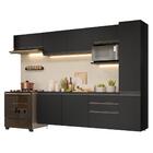 Armário De Cozinha Completa 300 Cm Suspenso Preto Nice Madesa