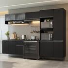 Armário De Cozinha Completa 300 Cm Suspenso Preto Nice Madesa