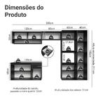 Armário De Cozinha Completa 300 Cm Suspenso Preto Nice Madesa