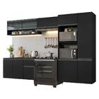 Armário De Cozinha Completa 300 Cm Suspenso Preto Nice Madesa