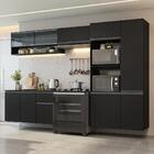 Armário De Cozinha Completa 300 Cm Suspenso Preto Nice Madesa