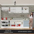 Armário De Cozinha Completa 300cm Branco/cinza Lux Da Sabrina