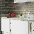 Armário De Cozinha Completa 300cm Branco Veludo Lux Da Sabrin