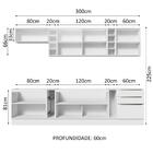 Armário De Cozinha Completa 300cm Branco Veludo Lux Da Sabrin