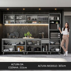 Armário De Cozinha Completa 300cm Cinza Nice Madesa 01