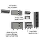 Armário De Cozinha Completa 300cm Cinza Nice Madesa 05