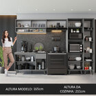 Armário De Cozinha Completa 300cm Cinza Nice Madesa 09